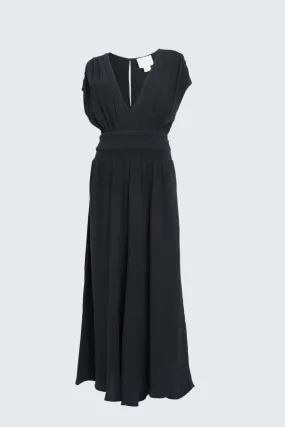 Black Anneka Deep-V Jumpsuit