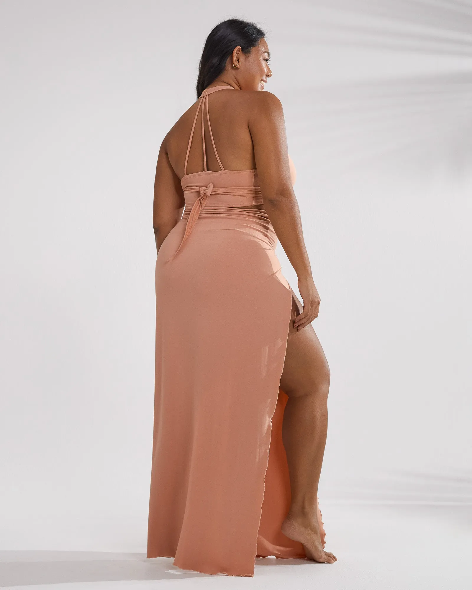 Cleopatra Slit Skirt - French Rose