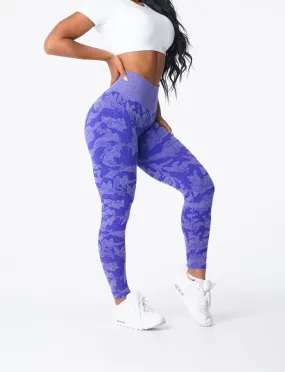 Electric Blue Camo Seamless Leggings