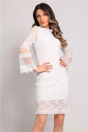 FLOWER PATTERNED LACE DRESS