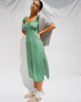 Lona Midi Dress in Paisley Fun Green