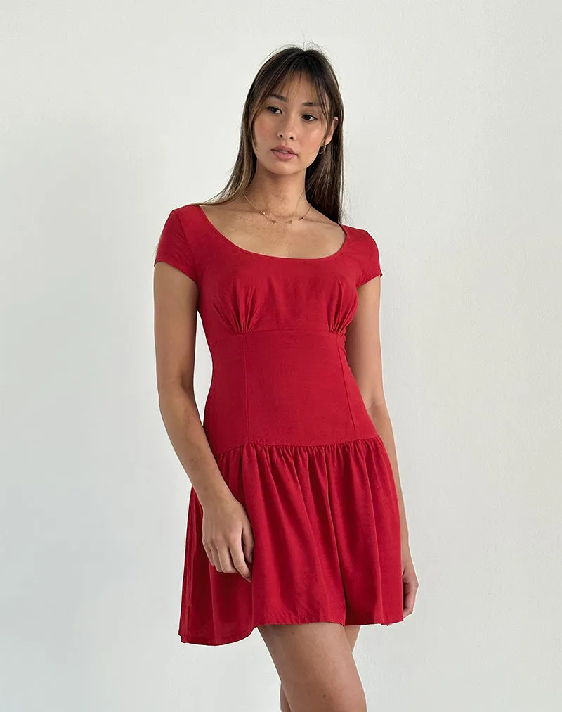 Ohayo Mini Dress in Adrenaline Red