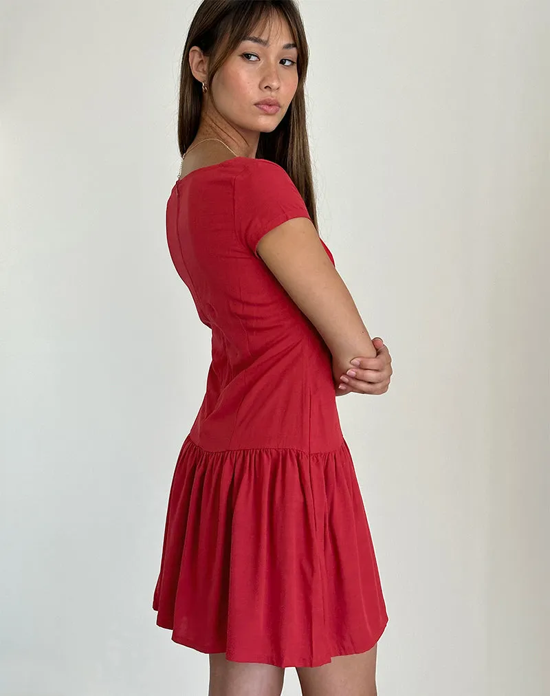 Ohayo Mini Dress in Adrenaline Red