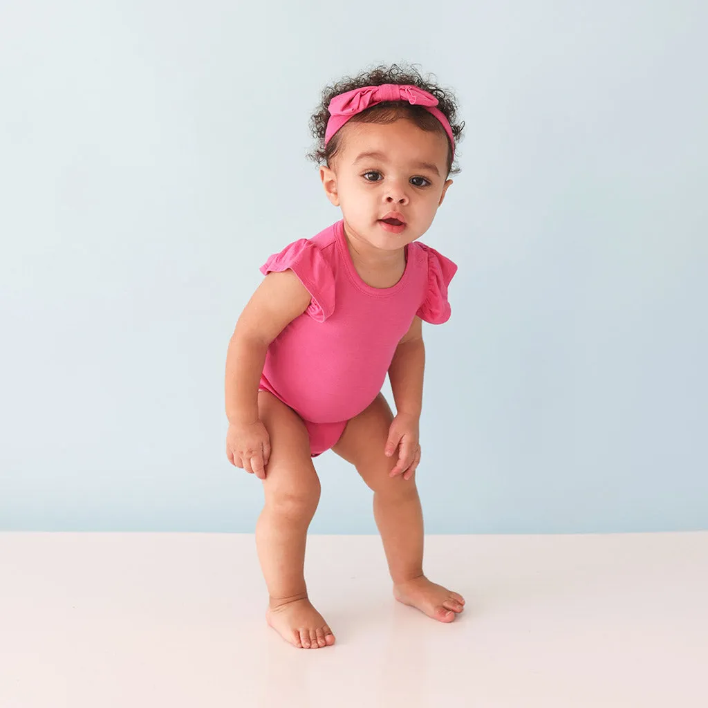 Posh Hot Pink Ruffled Bodysuit