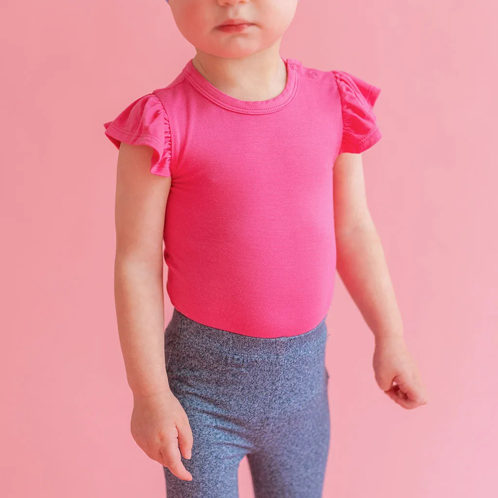 Posh Hot Pink Ruffled Bodysuit