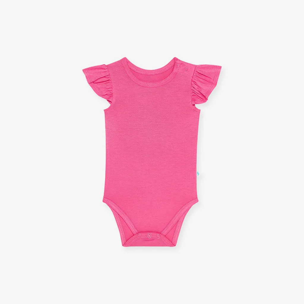 Posh Hot Pink Ruffled Bodysuit