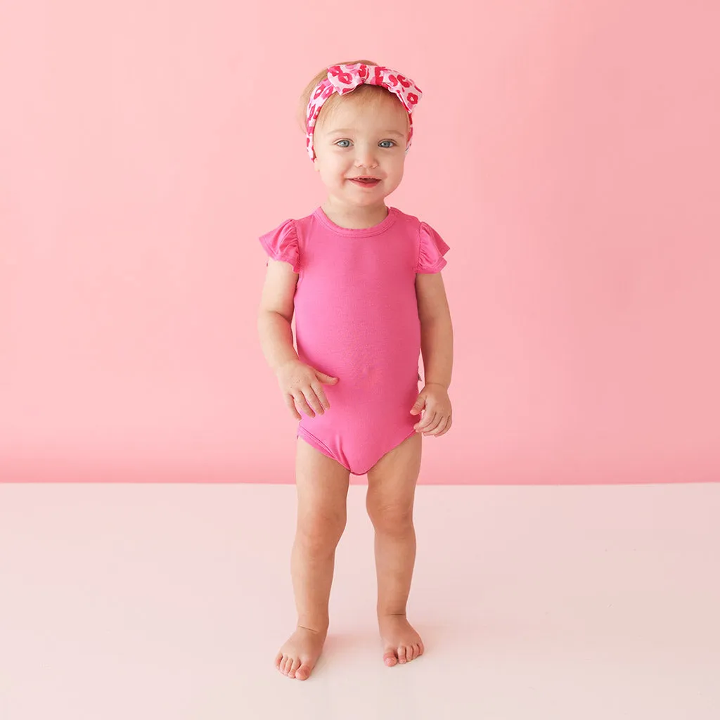 Posh Hot Pink Ruffled Bodysuit