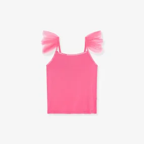 Posh Hot Pink Ruffled Tulle Cami