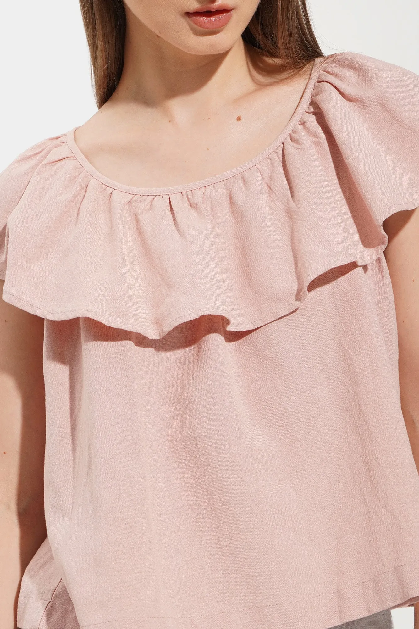 Round Neck Ruffle Top