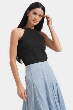 Textured Halter Tee