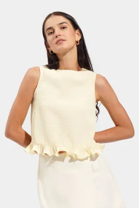 Textured Ruffle Trim Top